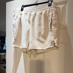 aerie Ivory Terry Athletic Lounge Shorts